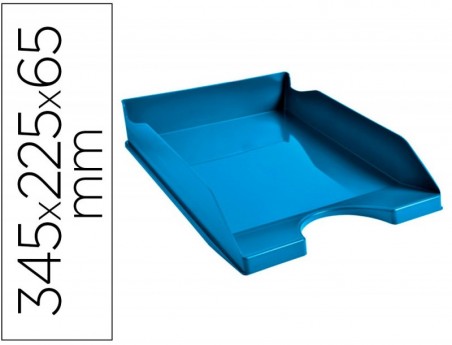 BANDEJA SECRETARIA EXACOMPTA CLEAN SAFE AZUL 345X255X65 MM