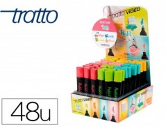 MARCADOR TRATTO VIDEO PASTEL FLUORESCENTE EXPOSITOR DE 48 UN