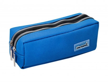 ESTOJO ESCOLAR LIDERPAPEL RETANGULAR 2 BOLSOS AZUL 185X55X70