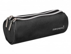 ESTOJO ESCOLAR LIDERPAPEL CILINDRICO COM 2 FECHOS PRETO 205X