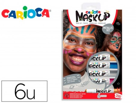 BARRA DE MAQUILHAGEM CARIOCA MASK UP METALLIC CAIXA DE 6 COR