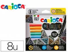 MARCADOR CARIOCA METALLIC PONTA FINA CAIXA DE 8 CORES SORTID