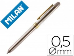 ESFEROGRAFICA MILAN CROMADA ADORNOS DOURADOS MULTIFUNCOES AZ