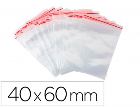 BOLSA PLASTICO AUTO SELADA Q-CONNECT 40X60 MM PACK DE 100 UN
