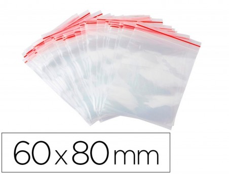 BOLSA PLASTICO AUTO SELADA Q-CONNECT 60X80 MM PACK DE 100 UN