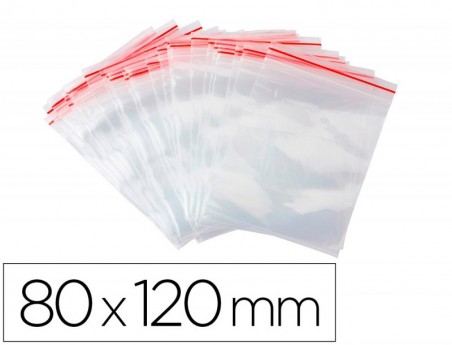 BOLSA PLASTICO AUTO SELADA Q-CONNECT 80X120 MM PACK DE 100 U