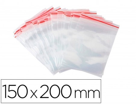 BOLSA PLASTICO AUTO SELADA Q-CONNECT 150X200 MM PACK DE 100