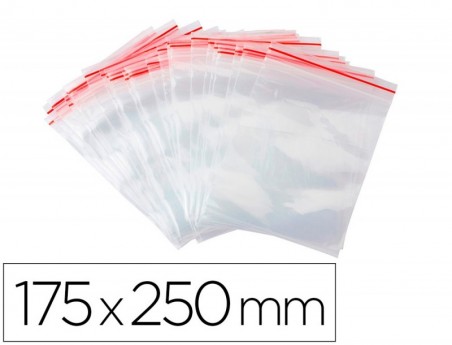 BOLSA PLASTICO AUTO SELADA Q-CONNECT 175X250 MM PACK DE 100