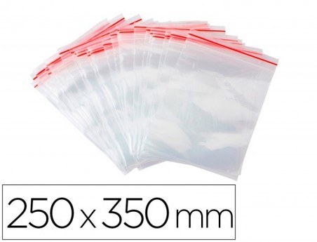 BOLSA PLASTICO AUTO SELADA Q-CONNECT 250X350 MM PACK DE 100