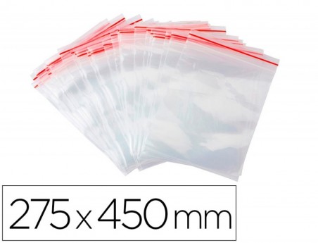 BOLSA PLASTICO AUTO SELADA Q-CONNECT 275X450 MM PACK DE 100
