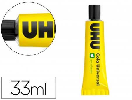 10un COLA UHU UNIVERSAL SEM SOLVENTES 33 ML