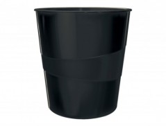 CESTO DE PAPEIS PLASTICO LEITZ RECYCLE COR PRETO 15 LITROS