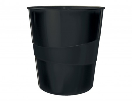 CESTO DE PAPEIS PLASTICO LEITZ RECYCLE COR PRETO 15 LITROS