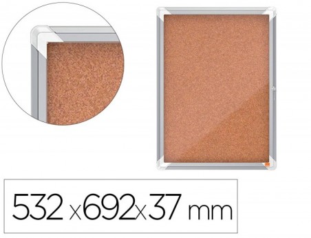 VITRINA DE ANUNCIOS NOBO PREMIUM PLUS CORTIÇA 4 X DIN A4 532