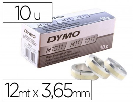 FITA DYMO ALUMINIO COM ADESIVO 12MM X 3,65MT PARA ETIQUETADO