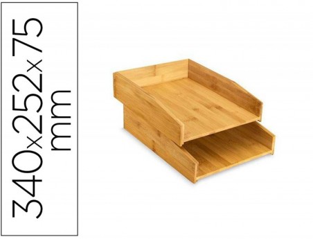 BANDEJA DE SECRETARIA CEP SILVA BAMBU LOTE DE 2 UNIDADES 340