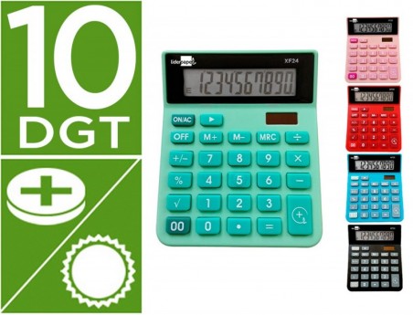 CALCULADORA LIDERPAPEL DE SECRETARIA XF25 10 DIGITOS SOLAR E