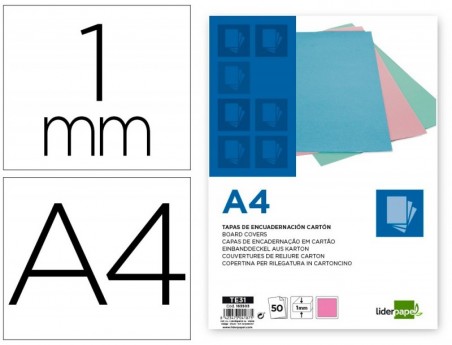 CAPA DE ENCADERNACAO LIDERPAPEL CARTAO DIN A4 1 MM ROSA PACK