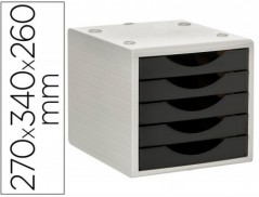 BLOCO CLASSIFICADOR DE GAVETAS Q-CONNECT 5 GAVETAS COR PRETO