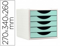 BLOCO CLASSIFICADOR DE GAVETAS Q-CONNECT 5 GAVETAS COR VERDE