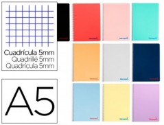 5un CADERNO ESPIRAL LIDERPAPEL DIN A5 WONDER CAPA PLASTICO 8