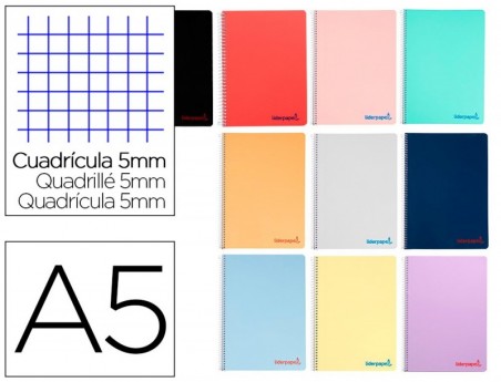 5un CADERNO ESPIRAL LIDERPAPEL DIN A5 WONDER CAPA PLASTICO 8