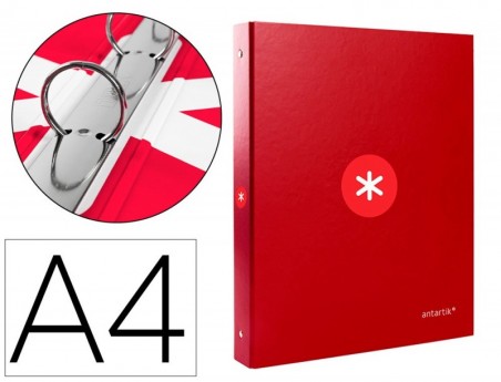 PASTA LIDERPAPEL ANTARTIK DIN A4 FORRADA 4 ANEIS 25 MM REDON