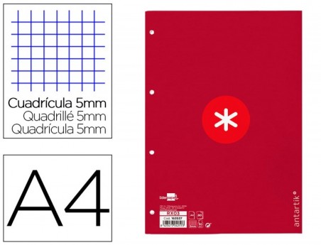 RECARGA COLADA LIDERPAPEL ANTARTIK QUADRICULA DE 5MM DIN A4