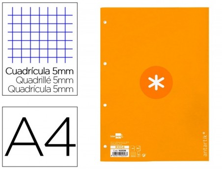 RECARGA COLADA LIDERPAPEL ANTARTIK QUADRICULA DE 5MM DIN A4