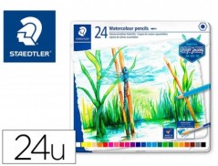 LAPIS DE COR STAEDTLER AGUARELAVEIS CAIXA METALICA DE 24 COR