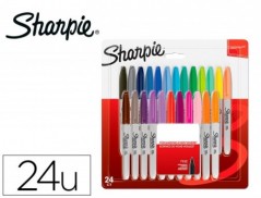 MARCADOR SHARPIE PERMANENTE FINO PONTA 1 MM BLISTER 24 UNIDA