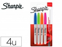 MARCADOR SHARPIE PERMANENTE FINO PONTA 1 MM BLISTER 4 UNIDAD