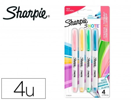 MARCADOR SHARPIE PERMANENTE S-NOTE PONTA BISELADA TRACO 1,2