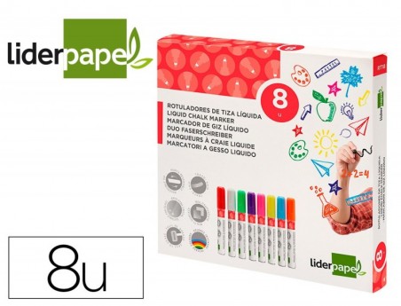 MARCADOR LIDERPAPEL DE GIZ LIQUIDO PARA VIDRO PONTA REDONDA