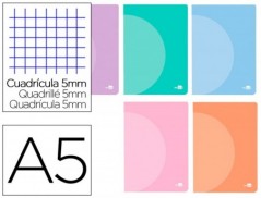 CADERNO AGRAFADO LIDERPAPEL 360 CAPA DE PLASTICO DIN A5 48 F