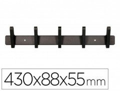 CABIDE LIDERPAPEL PAREDE METALICO 5 SUPORTES COR PRETA 430X8