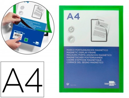 MOLDURA PORTA ANUNCIOS LIDERPAPEL MAGNETICA DIN A4 SUPORTE A