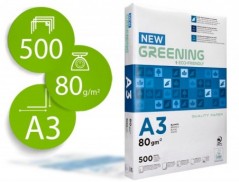 PAPEL FOTOCOPIA GREENING DIN A3 80 GR EMBALAGEM DE 500 FOLHA