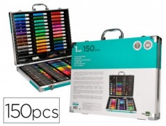 SET DE PINTURA LIDERPAPEL ALUMINIO 150 PECAS MALA 37,8X29,7X