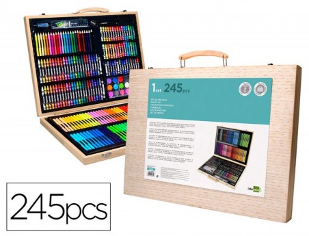 SET DE PINTURA LIDERPAPEL MADEIRA 245 PECAS MALA 49X36,6X4,5