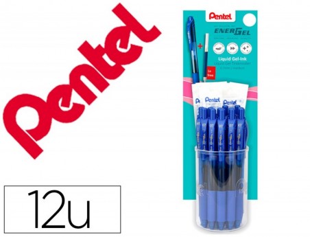 ROLLER PENTEL ENERGEL BL107 0,7MM AZUL EXPOSITOR DE 12 UNIDA