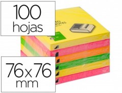 6un BLOCO DE NOTAS ADESIVAS Q-CONNECT 76X76 MM CORES NEON SO