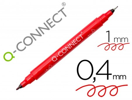 10un MARCADOR Q-CONNECT MARCADOR PERMANENTE DUPLA PONTA COR