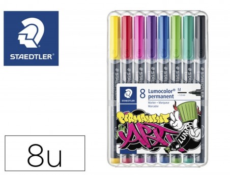 ROTULADOR STAEDTLER LUMOCOLOR PERMANENTE ART ESTUCHE DE 8 UN