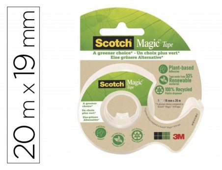FITA ADESIVA SCOTCH MAGIC INVISIVEL 20 MT X 19 MM ECOLOGICA