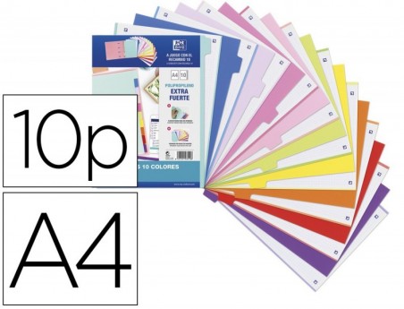 SEPARADORES DE PLASTICO OXFORD POLIPROPILENO 500 MC JUEGO DE