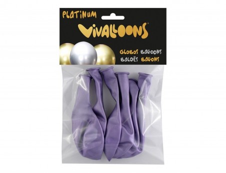 GLOBO 100% LATEX BIODEGRADABLE LILA BLISTER DE 6 UNIDADES