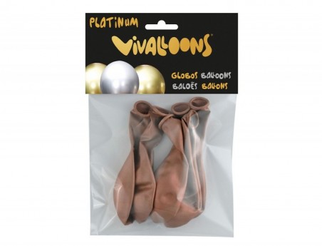 GLOBO 100% LATEX BIODEGRADABLE COBRE MEDIANOCHE BLISTER DE 6