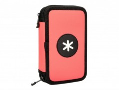 ESTOJO ESCOLAR ANTARTIK DUPLO COR CORAL 28 PECAS 200X125X45