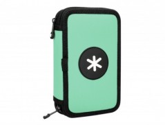 ESTOJO ESCOLAR ANTARTIK DUPLO COR MENTA 28 PECAS 200X125X45